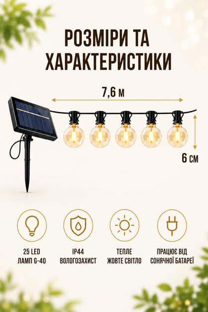 Розміри та характеристики гірлянди 7,6 м